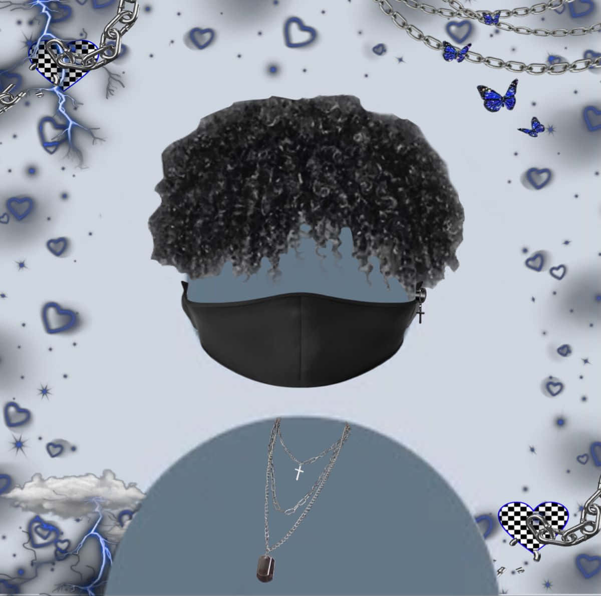 Masked Afro Default Pfp Aesthetic Background