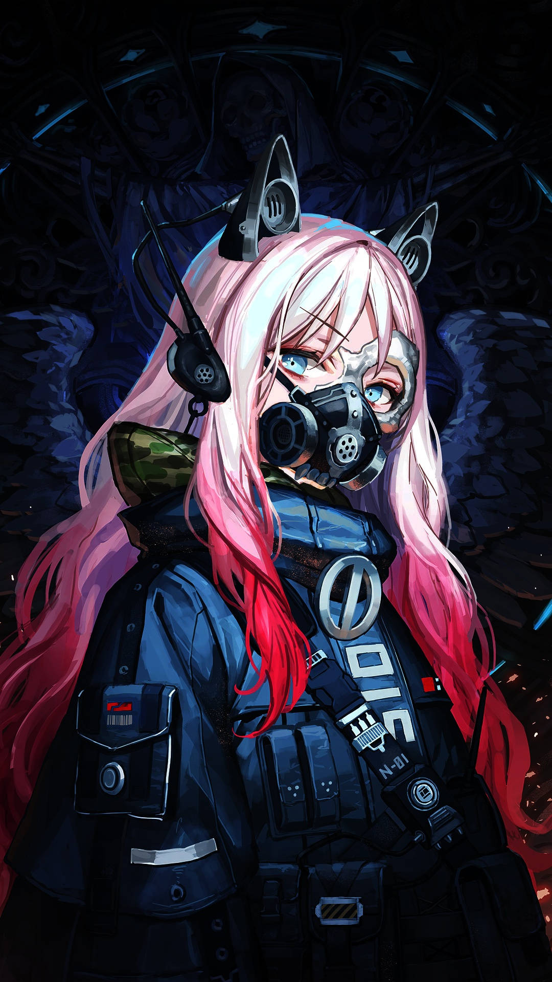 Masked Anime Girl Phone Background