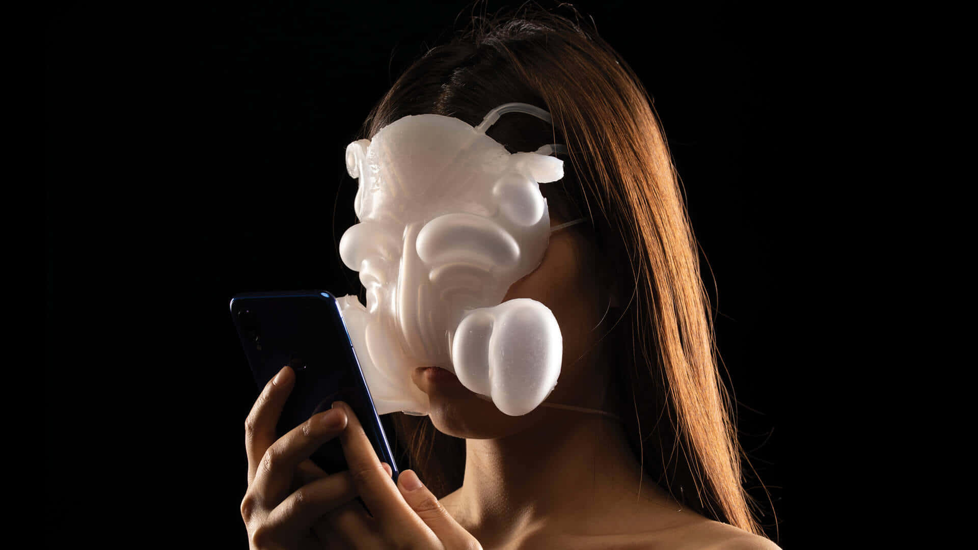Masked Girl Intrigued Background