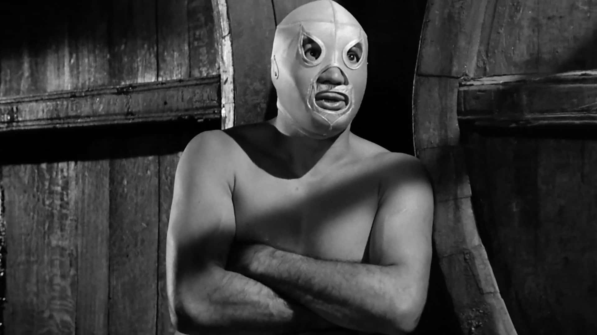 Masked Wrestler El Santo On Movie Santo Vs Doctor Death Background