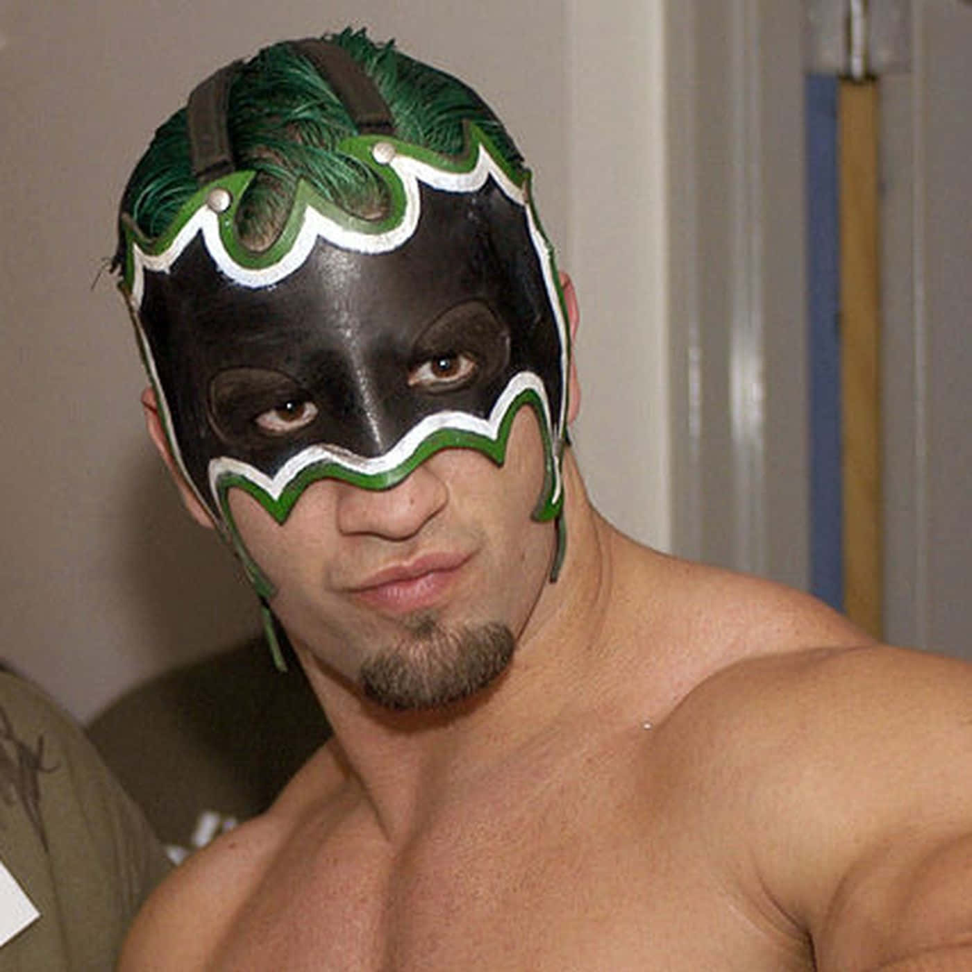 Masked Wrestler Portrait Background