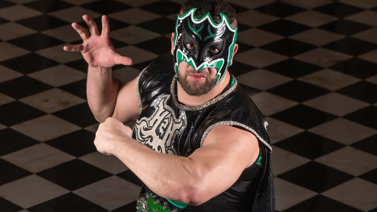 Masked Wrestler Pose Background