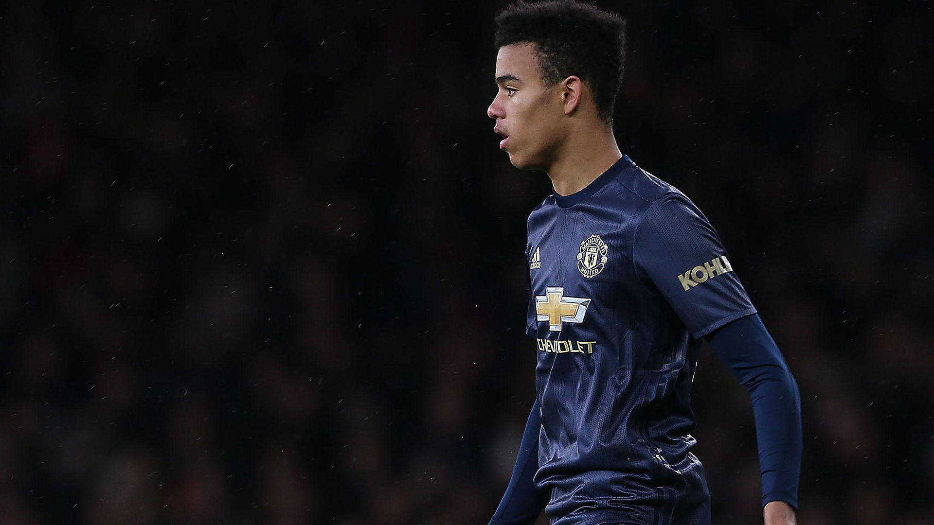 Mason Greenwood Navy Black Background