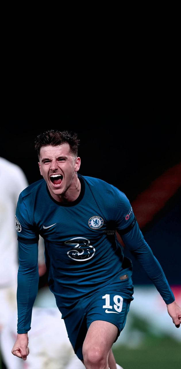 Mason Mount Cheering Mid-run Background