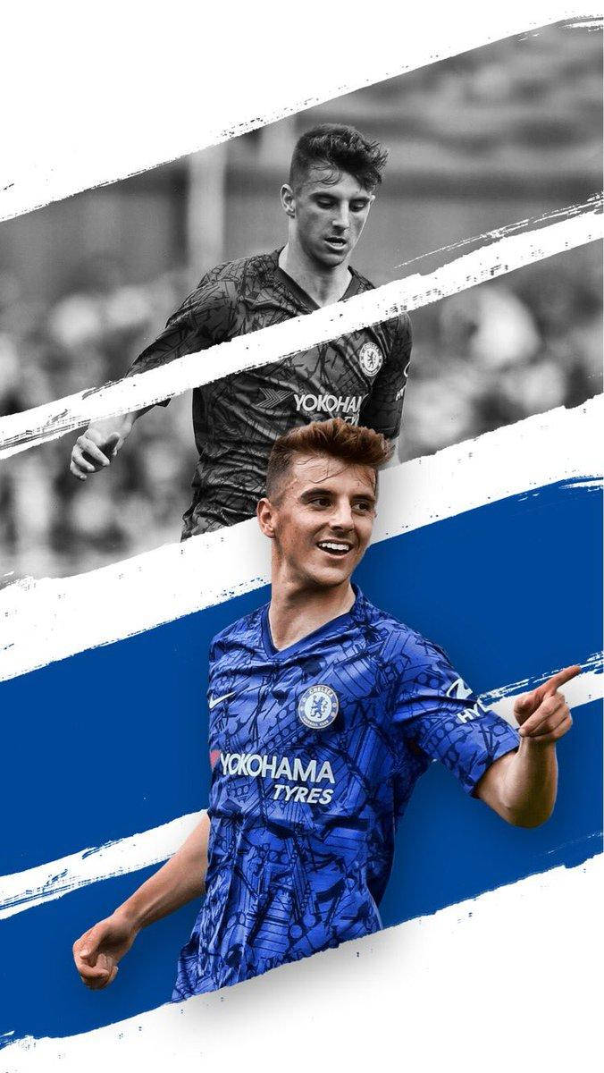 Mason Mount Monochrome And Blue Fan Art Background