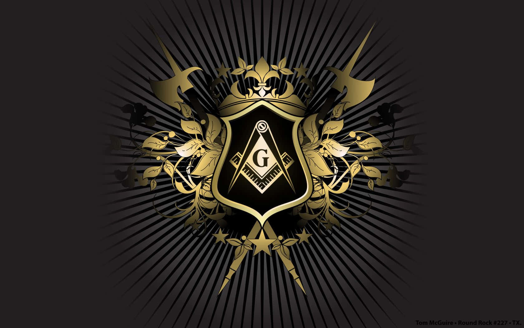 Masonic Emblem On Black Background