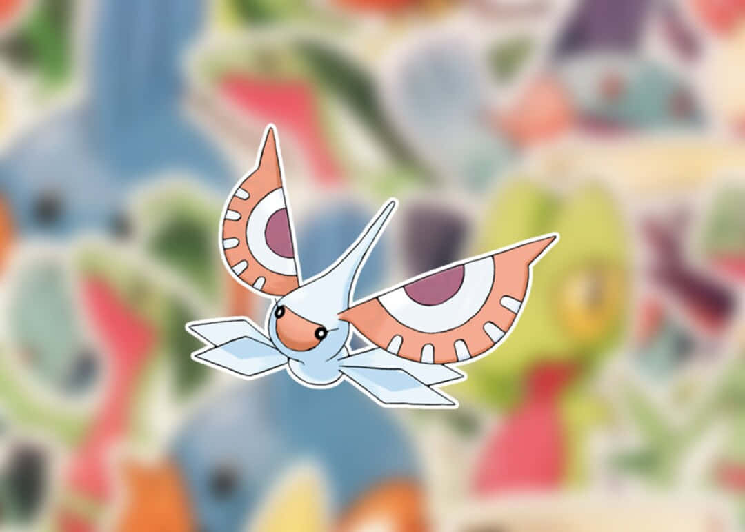 Masquerain Flying Blurry Colorful Background