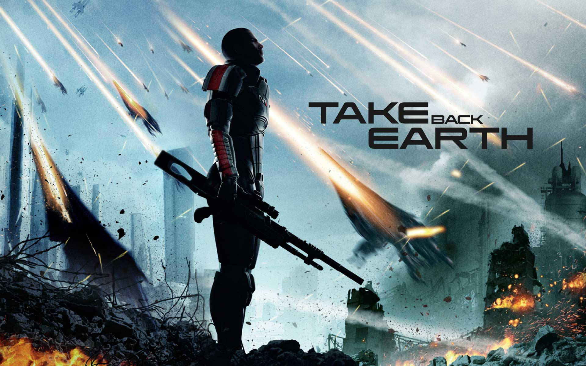 Mass Effect 3 Firing Jets Battle Background
