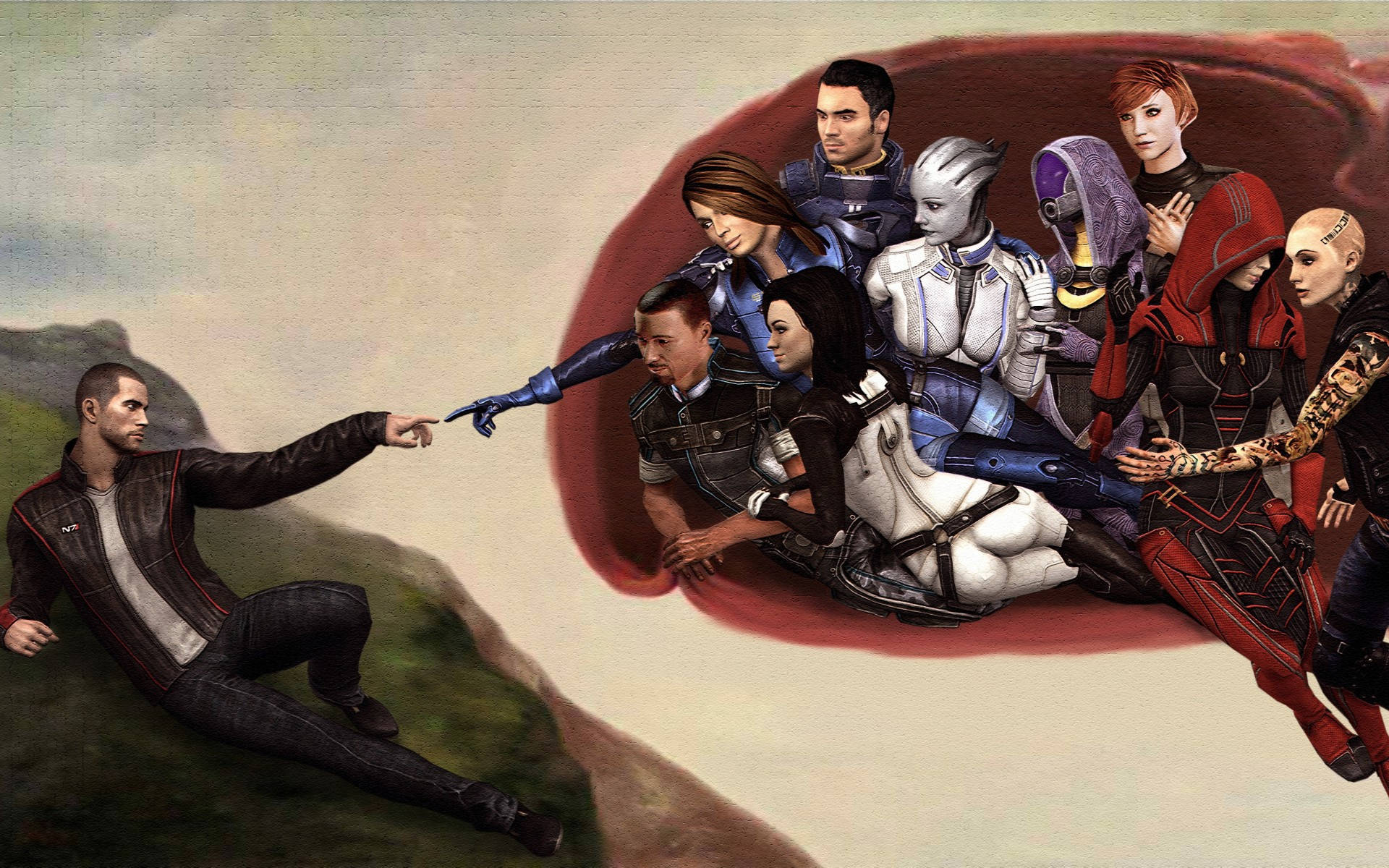 Mass Effect 3 Squad Creation Of Adam Parody Background