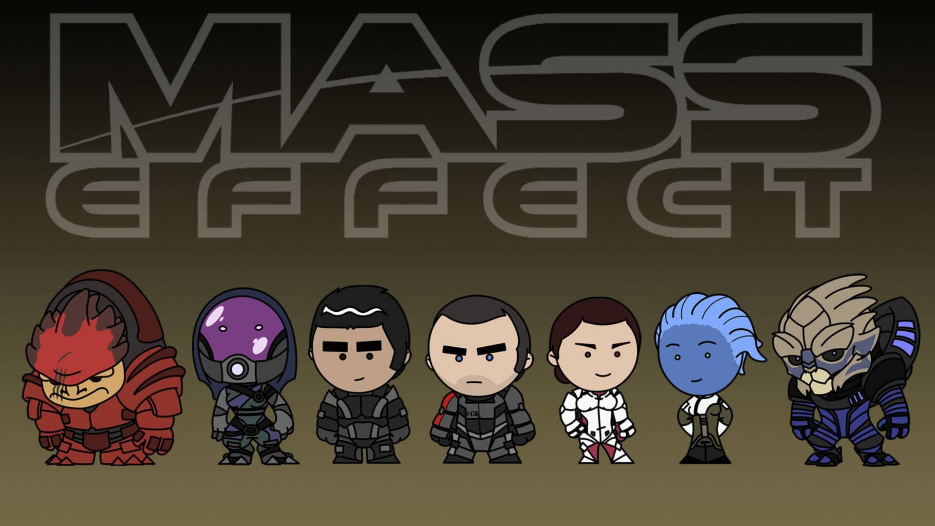 Mass Effect Cartoon Fan Art Background