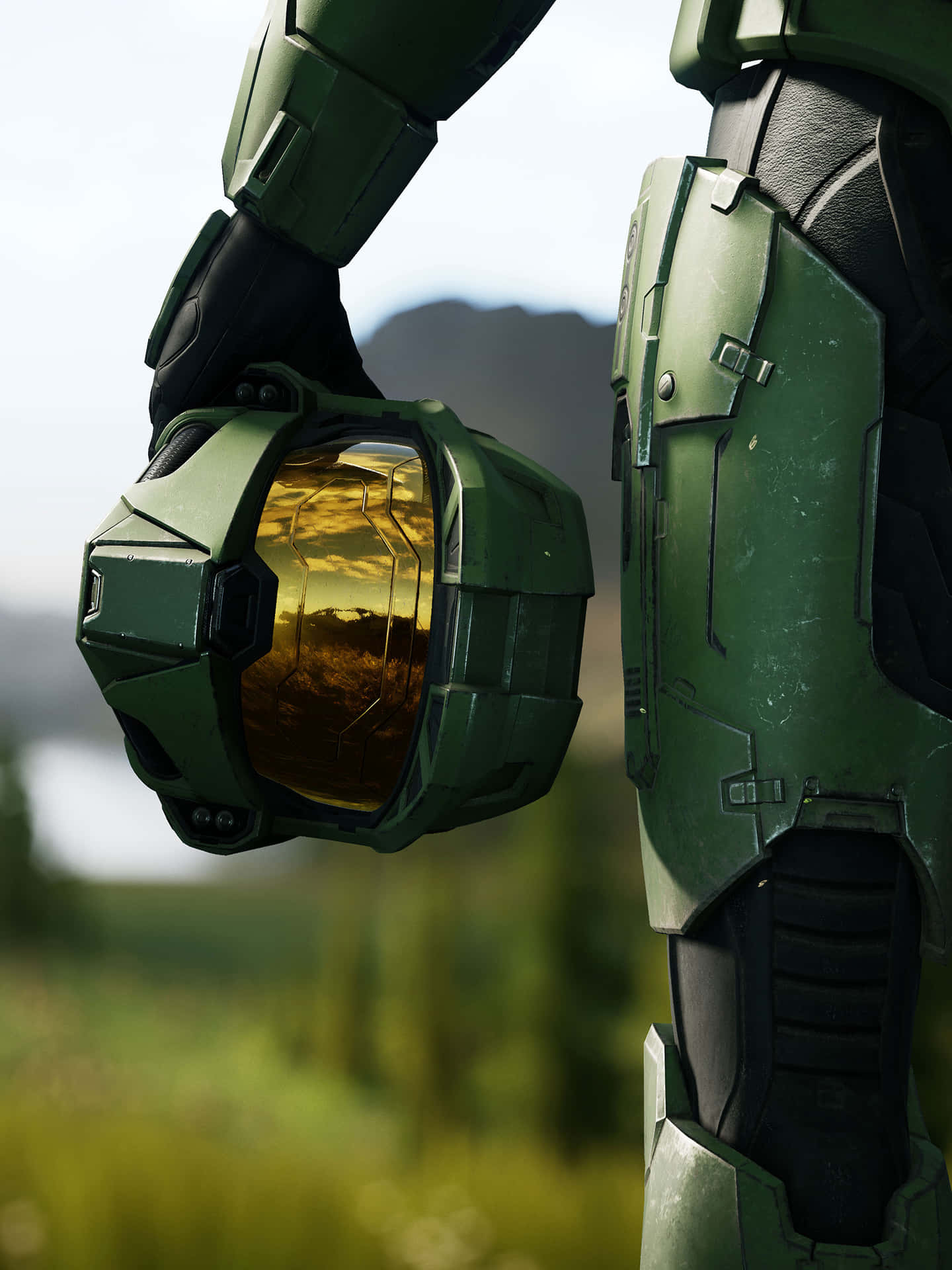 Master Chief Always Stays Connected With The Latest Technology Background