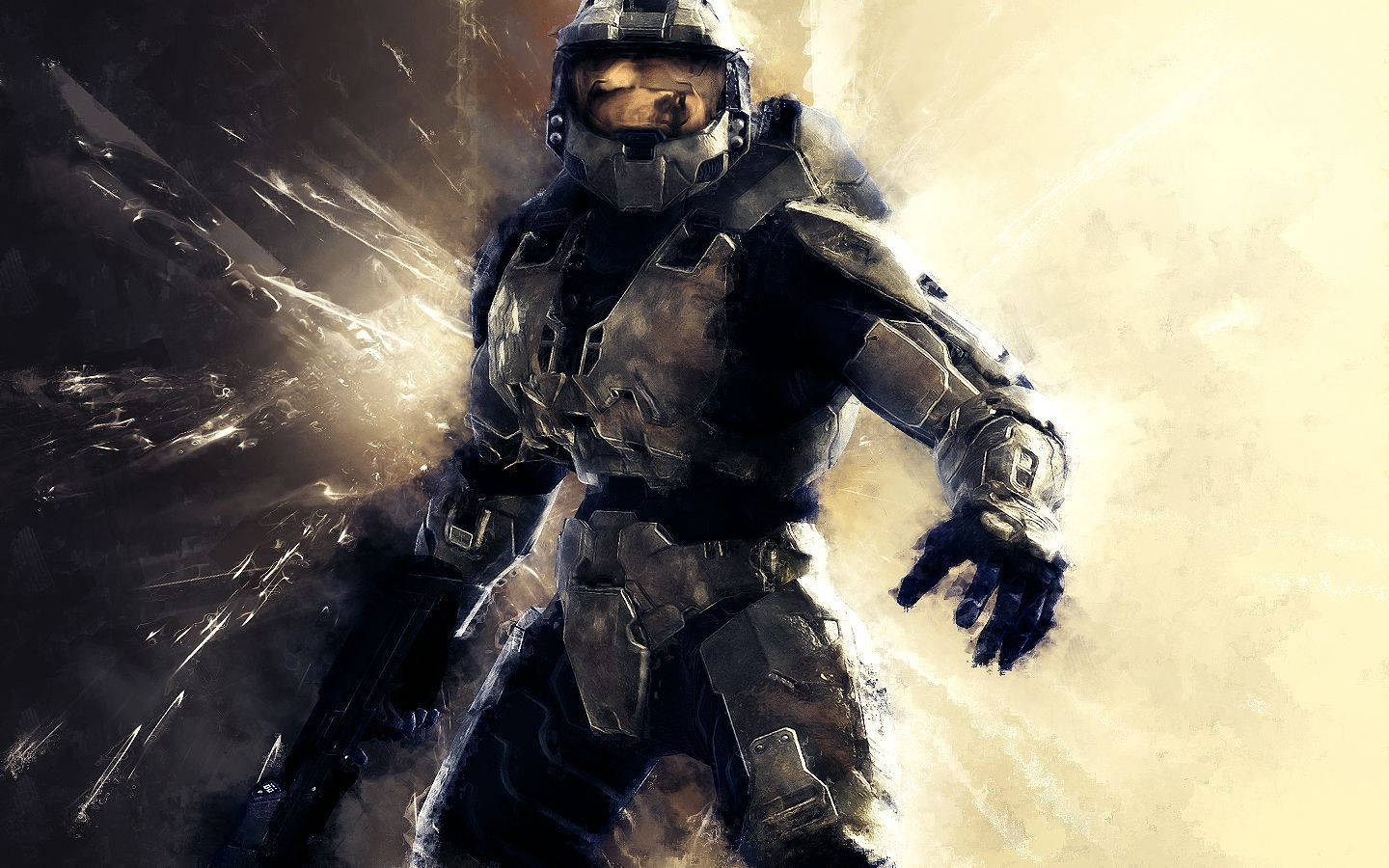 Master Chief And Bursting Background Background