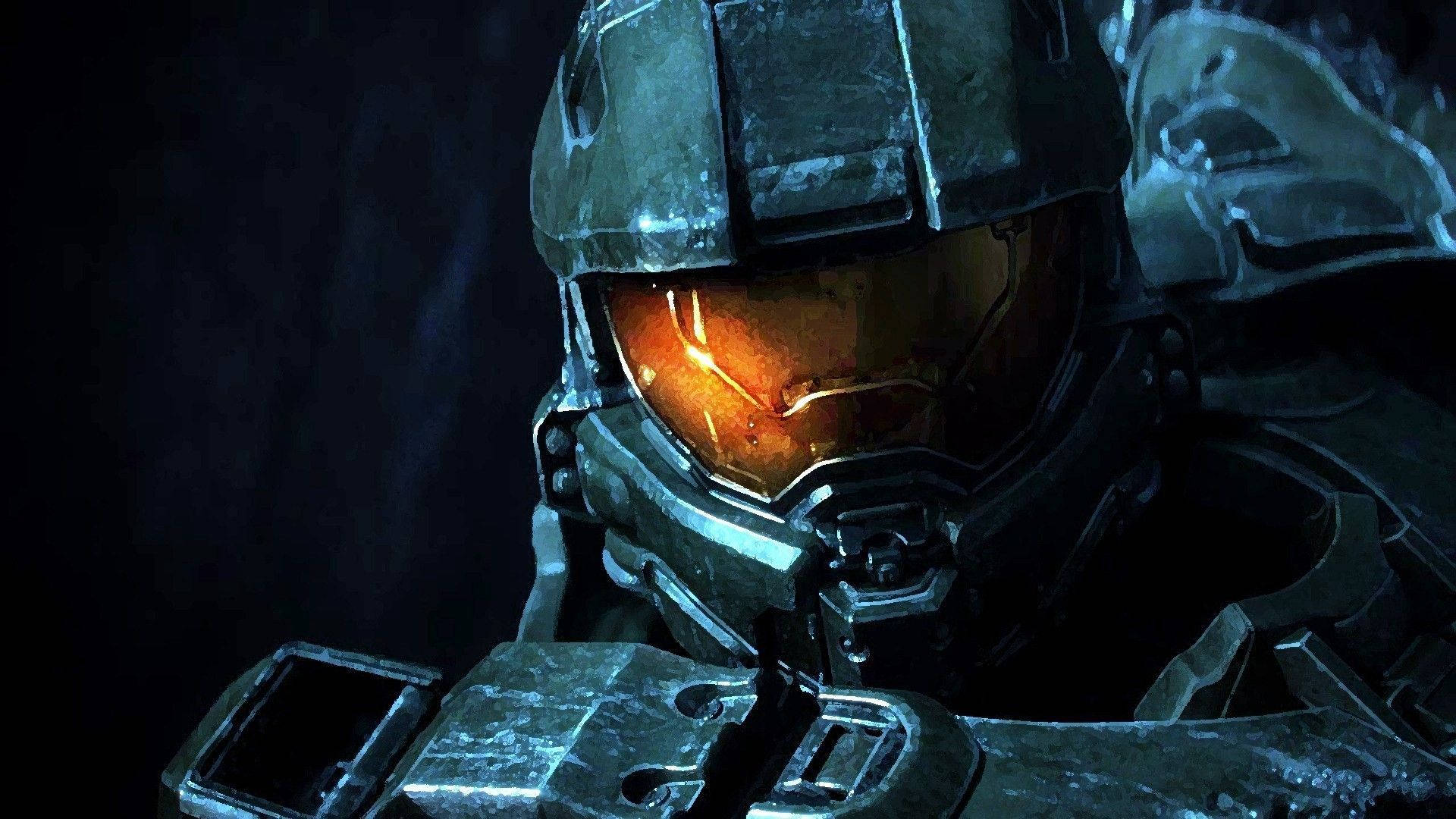 Master Chief Helmet Close-up Background