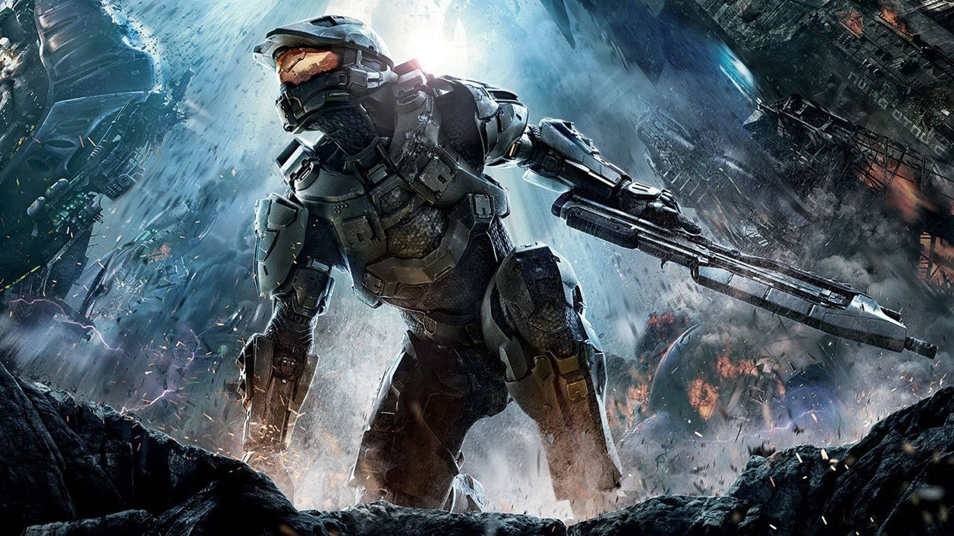 Master Chief Ready To Protect Humanity Background