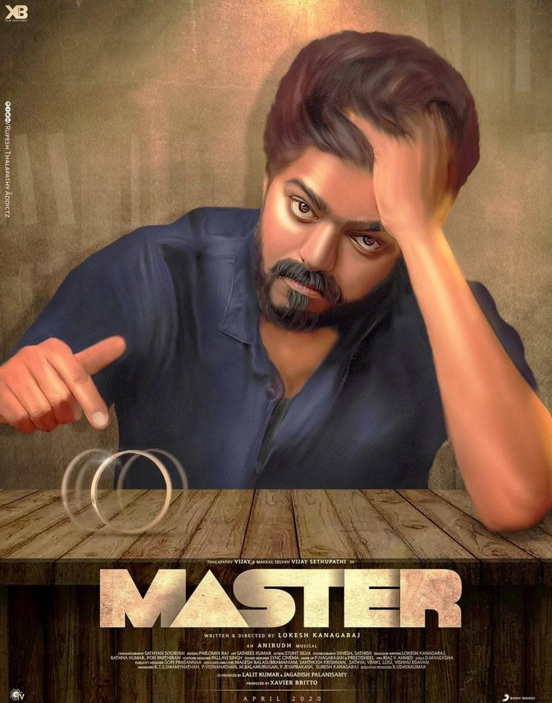 Master Distressed Vijay 4k Poster Background