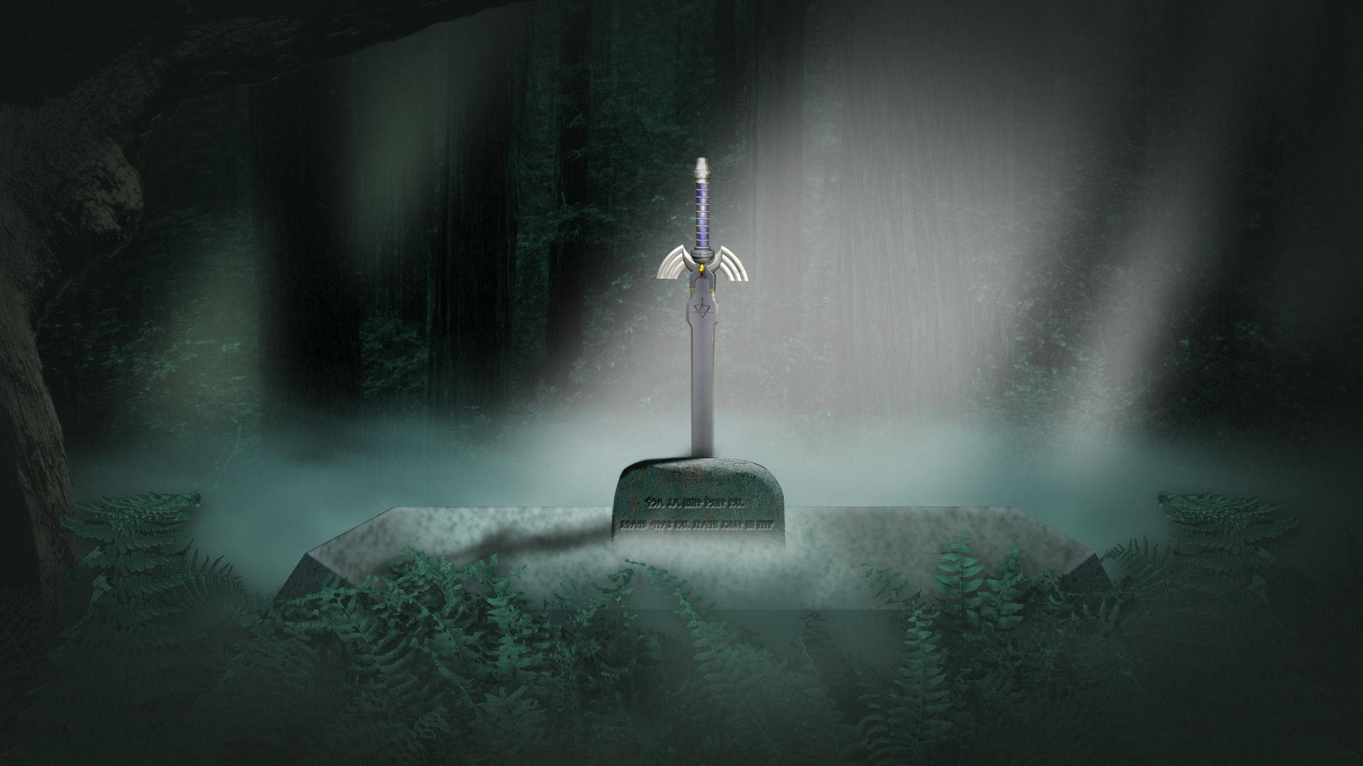 Master Sword On Pedestal Background