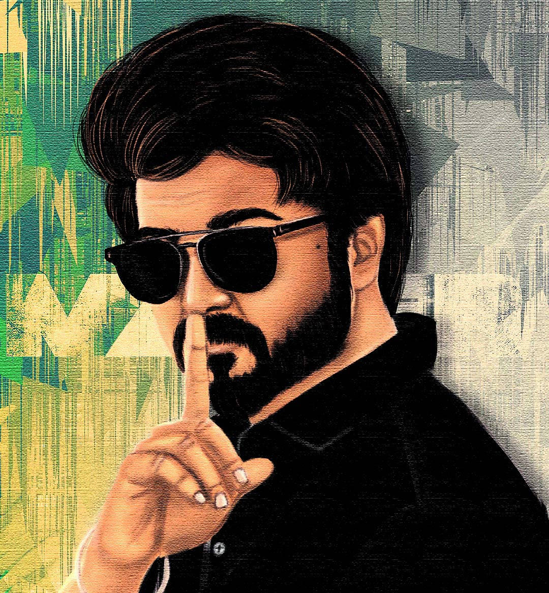 Master Vijay 4k Black Portrait Background