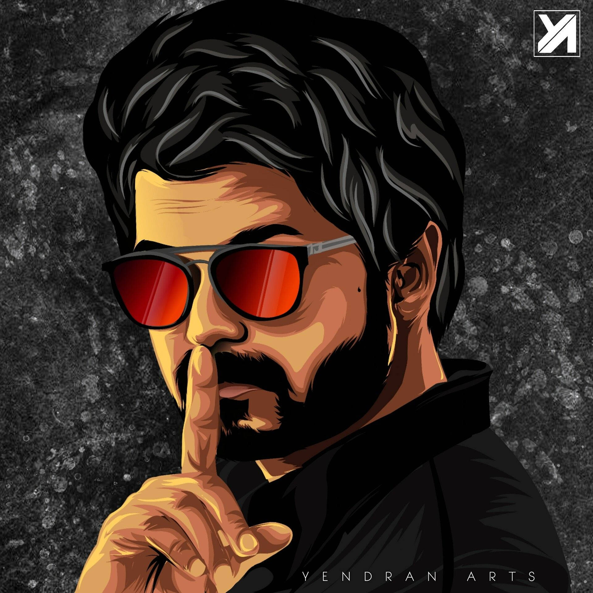 Master Vijay 4k Black Sunglass Art Background
