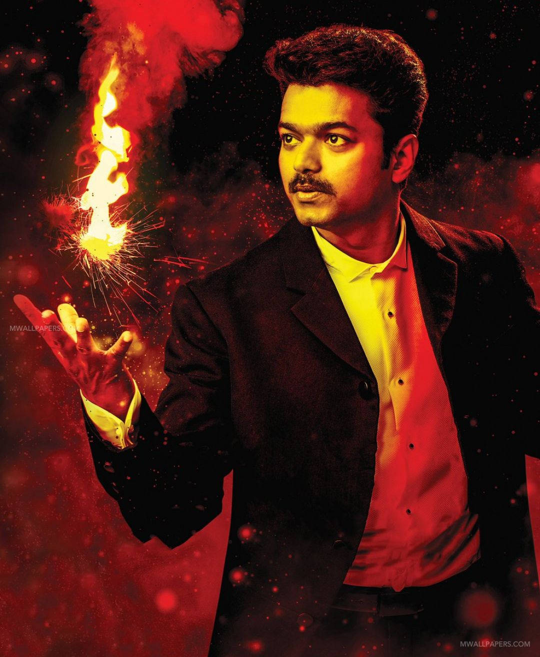 Master Vijay 4k Fire From Hand Background