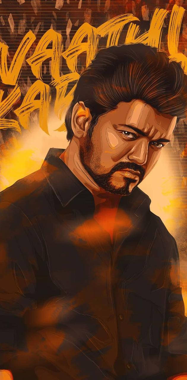 Master Vijay Hd Dark Red Art Background