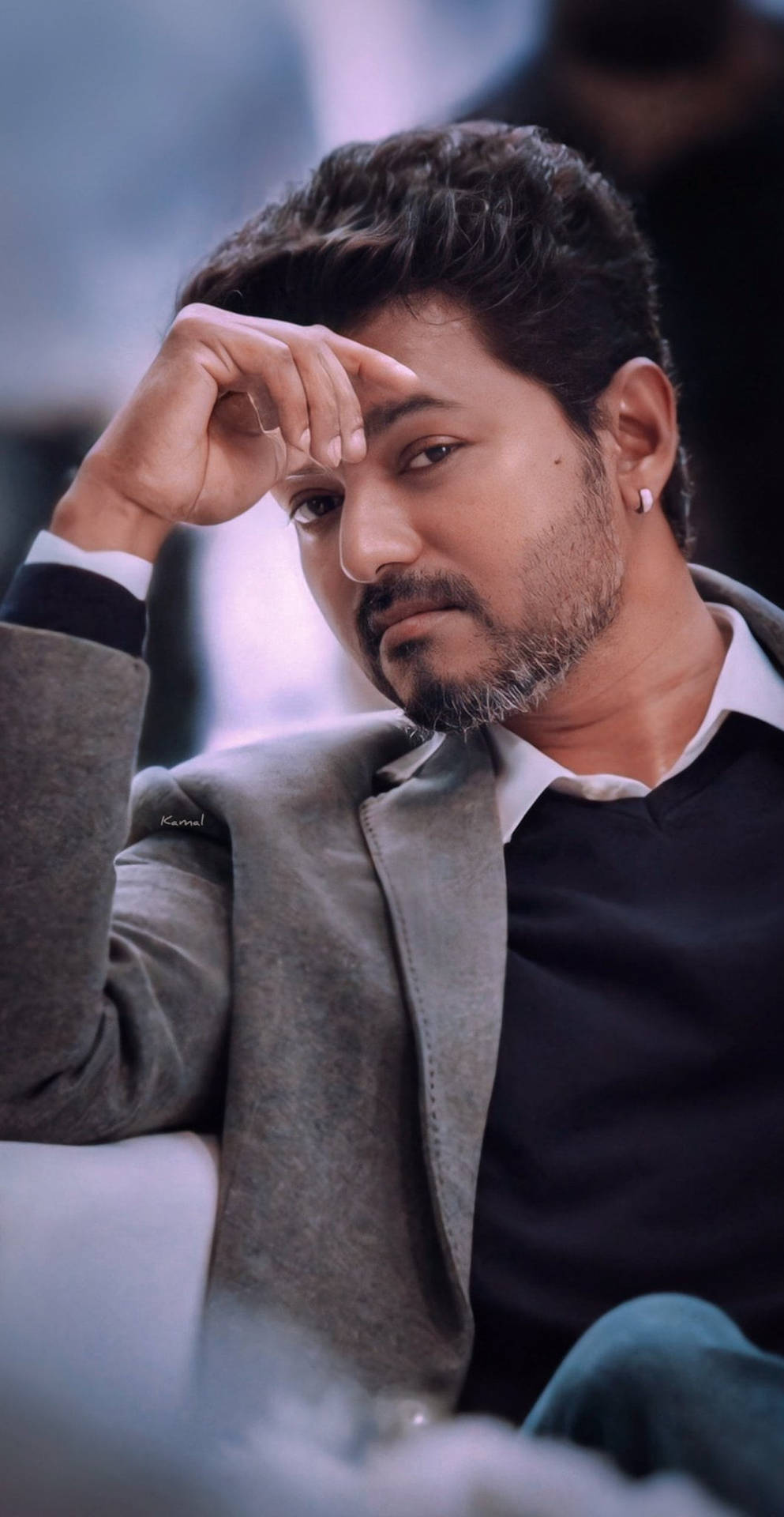 Master Vijay Hd Grey Tuxedo Background