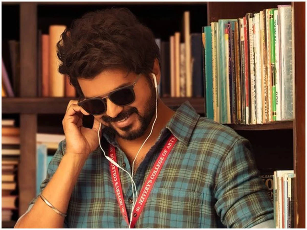 Master Vijay In Library Background