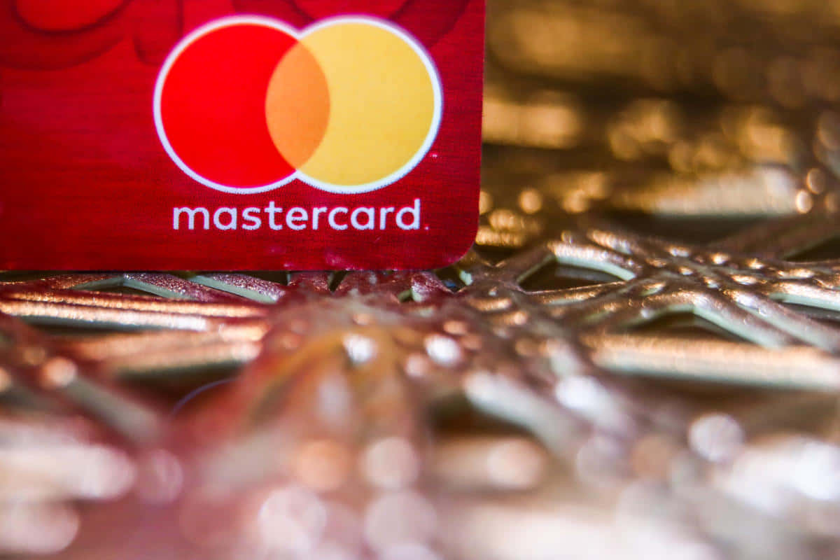 Mastercard Logo Closeupon Textured Background Background