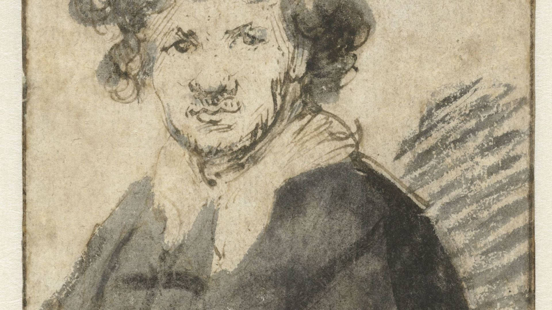 Masterful Sketch Drawing By Rembrandt Background