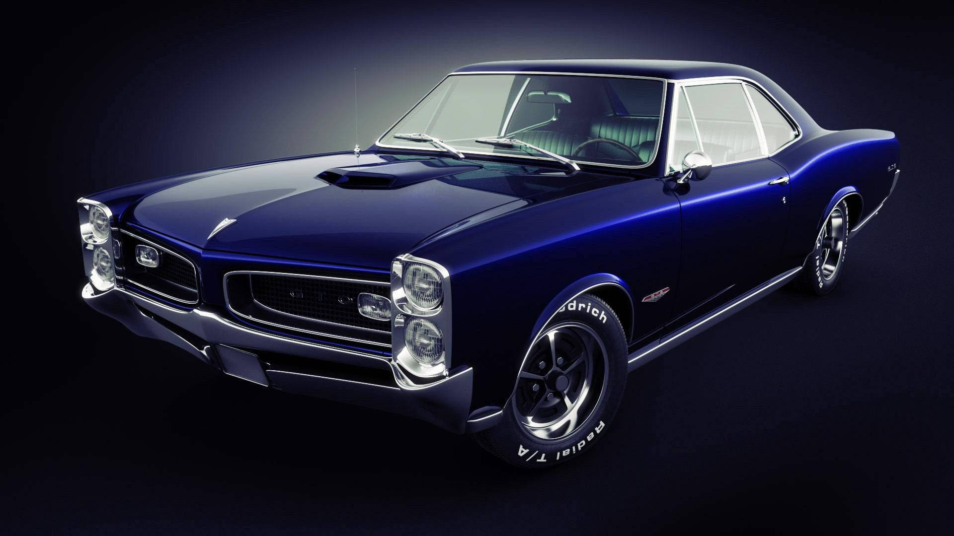 Masterpiece Of Power - Royal Blue Pontiac Gto Muscle Car Background