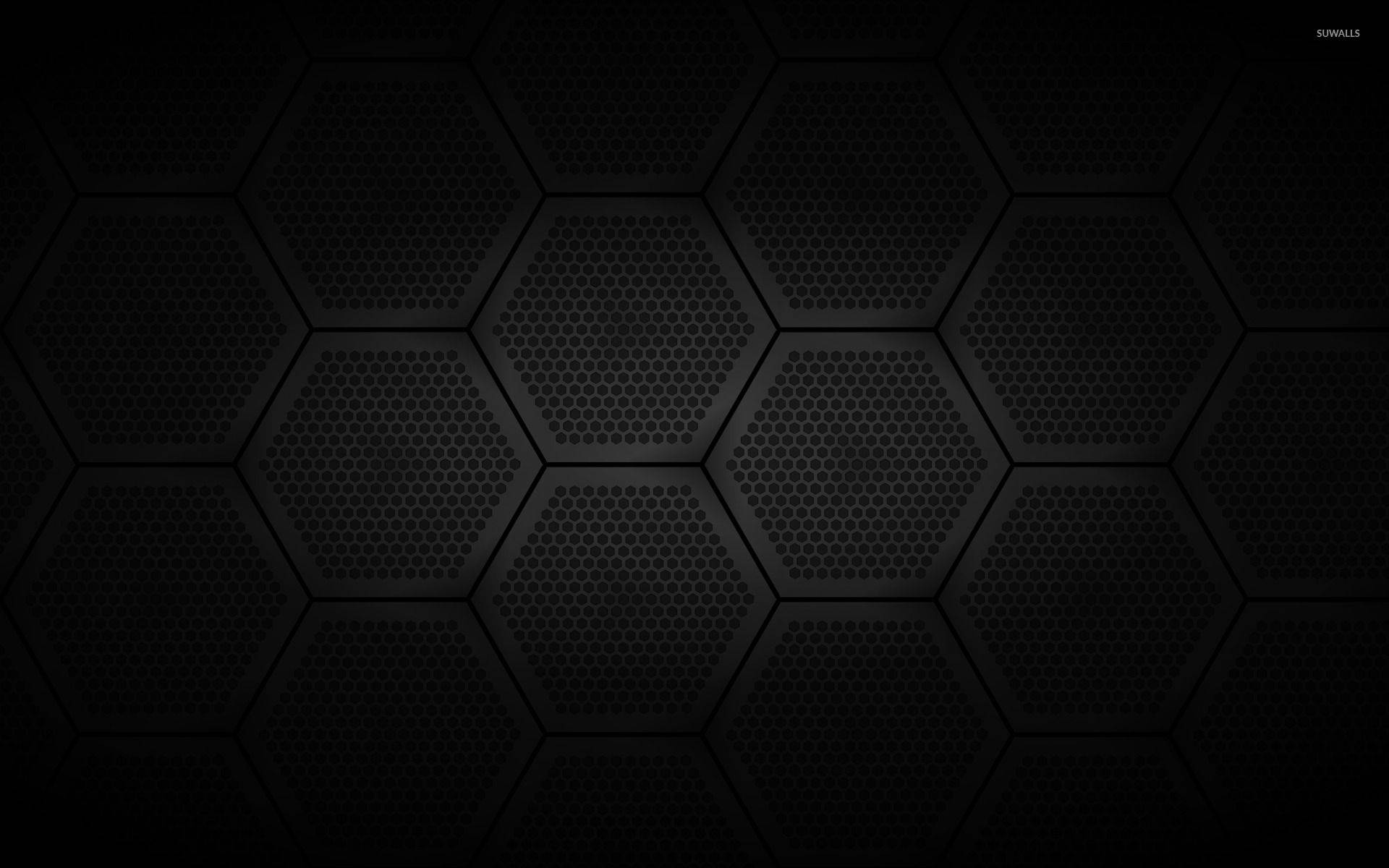 Mat Black Hexagon With Dots Background