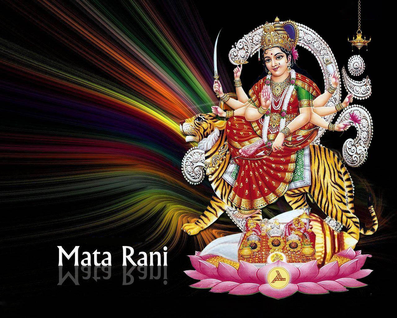 Mata Rani Rainbow Lights Background