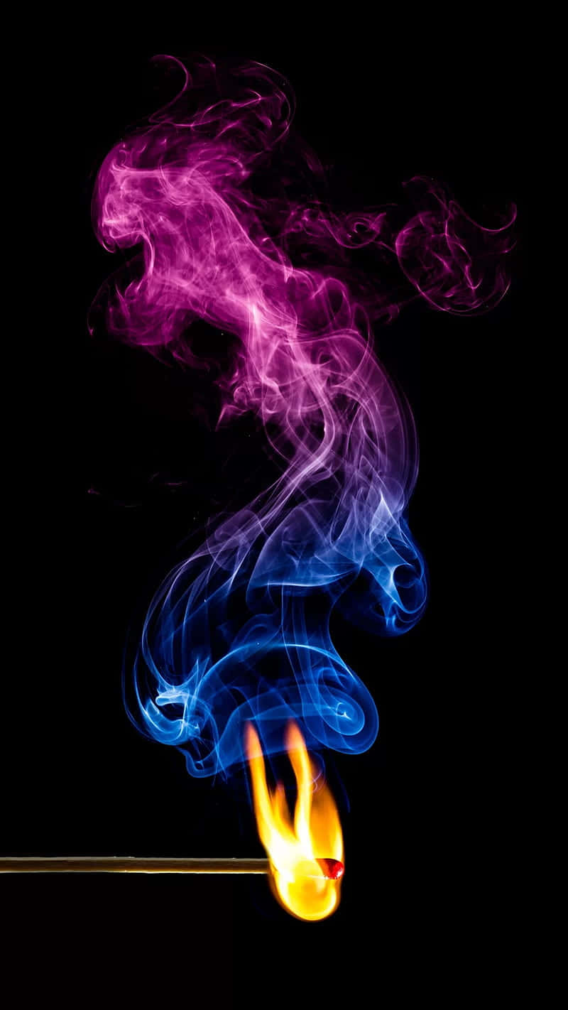 Match Stick And Pink Flames Background