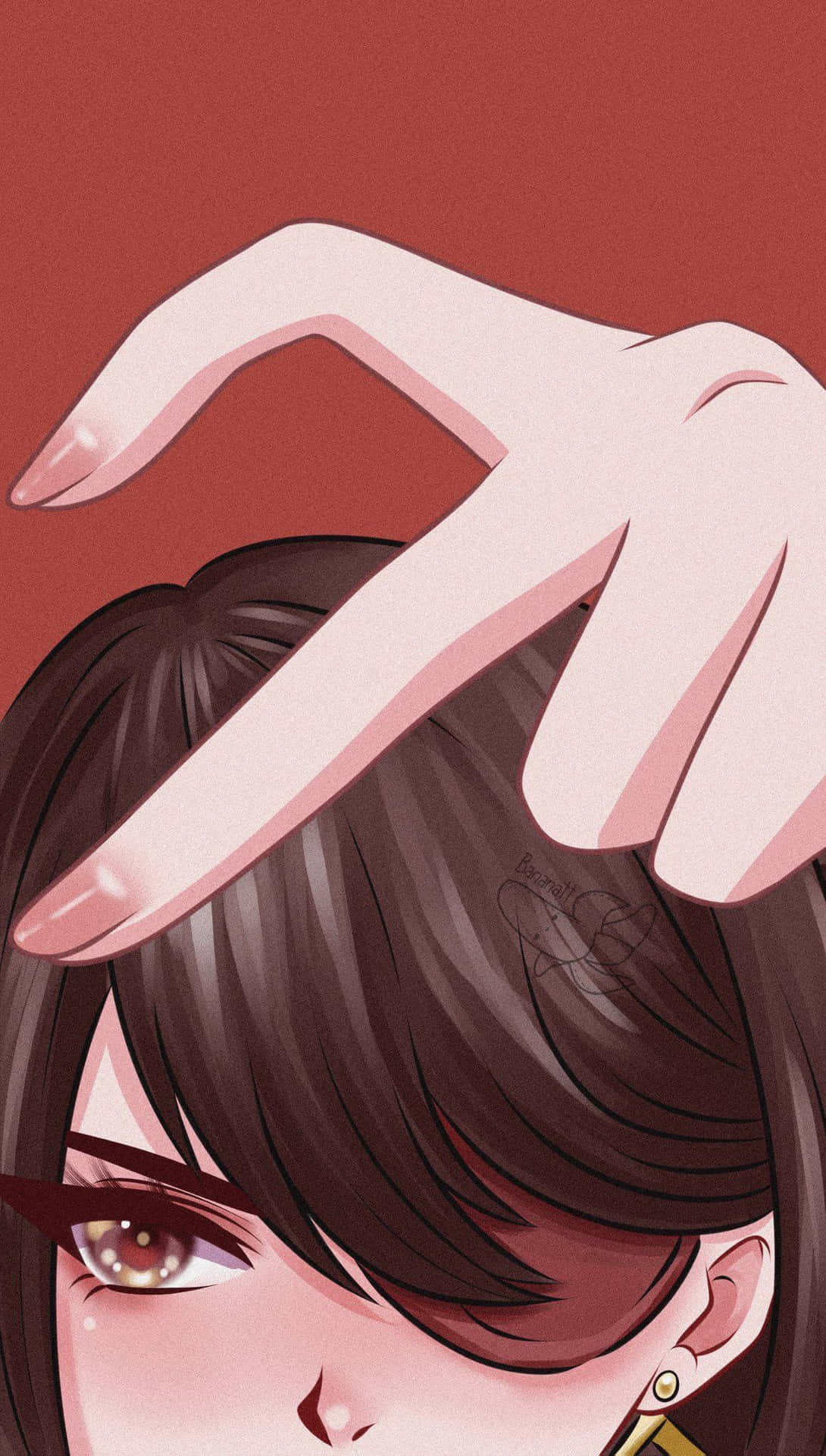 Matching Anime Beidou Heart Hand Gesture Background