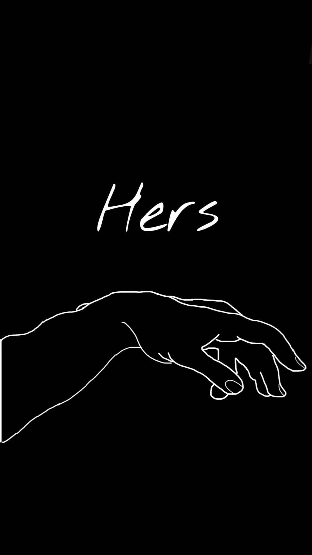 Matching Anime Couple Hand Hers Background