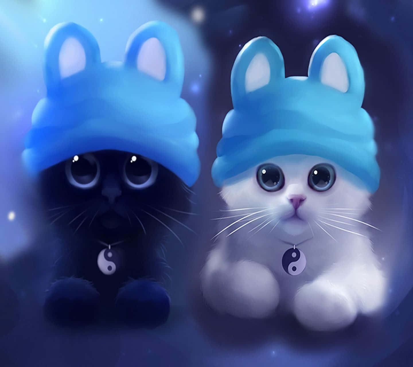 Matching Cat Pfp Yin And Yang Background