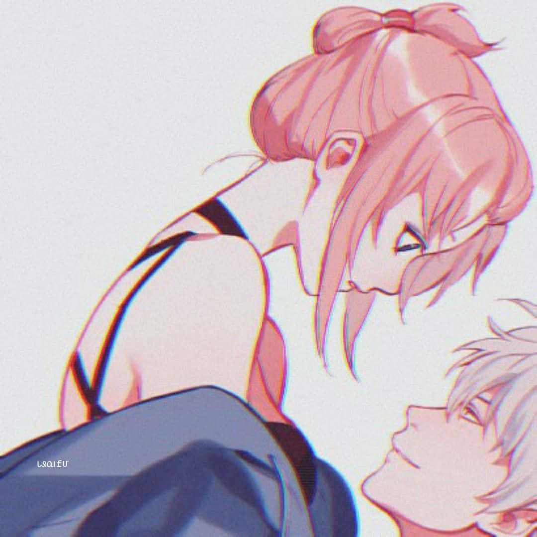 Matching Couple Pfp Pink Haired Girl Background