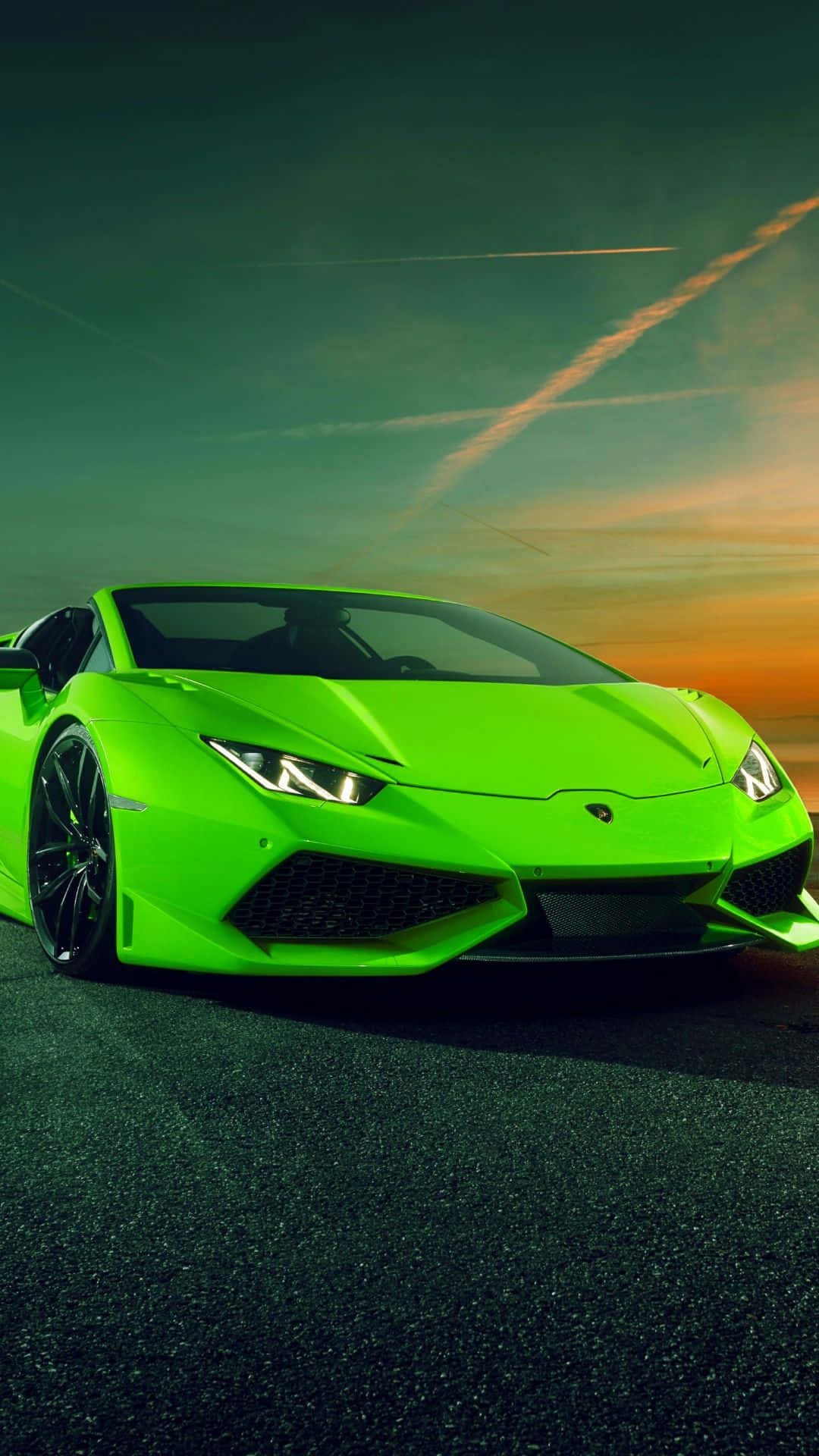 Matching Green Lamborghini And Iphone For The Ultimate Luxurious Lifestyle Background