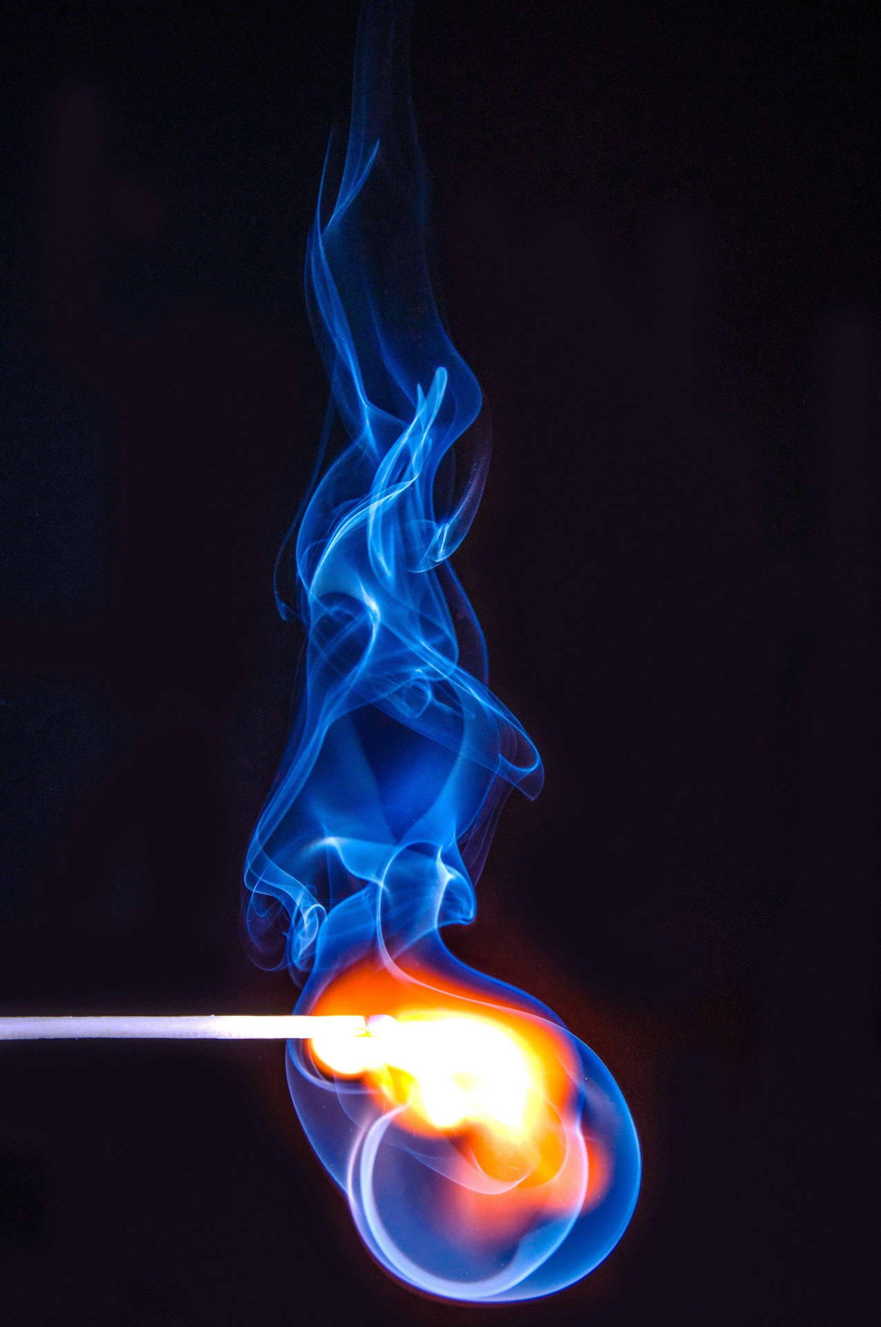 Matchstick Blue Flame Background