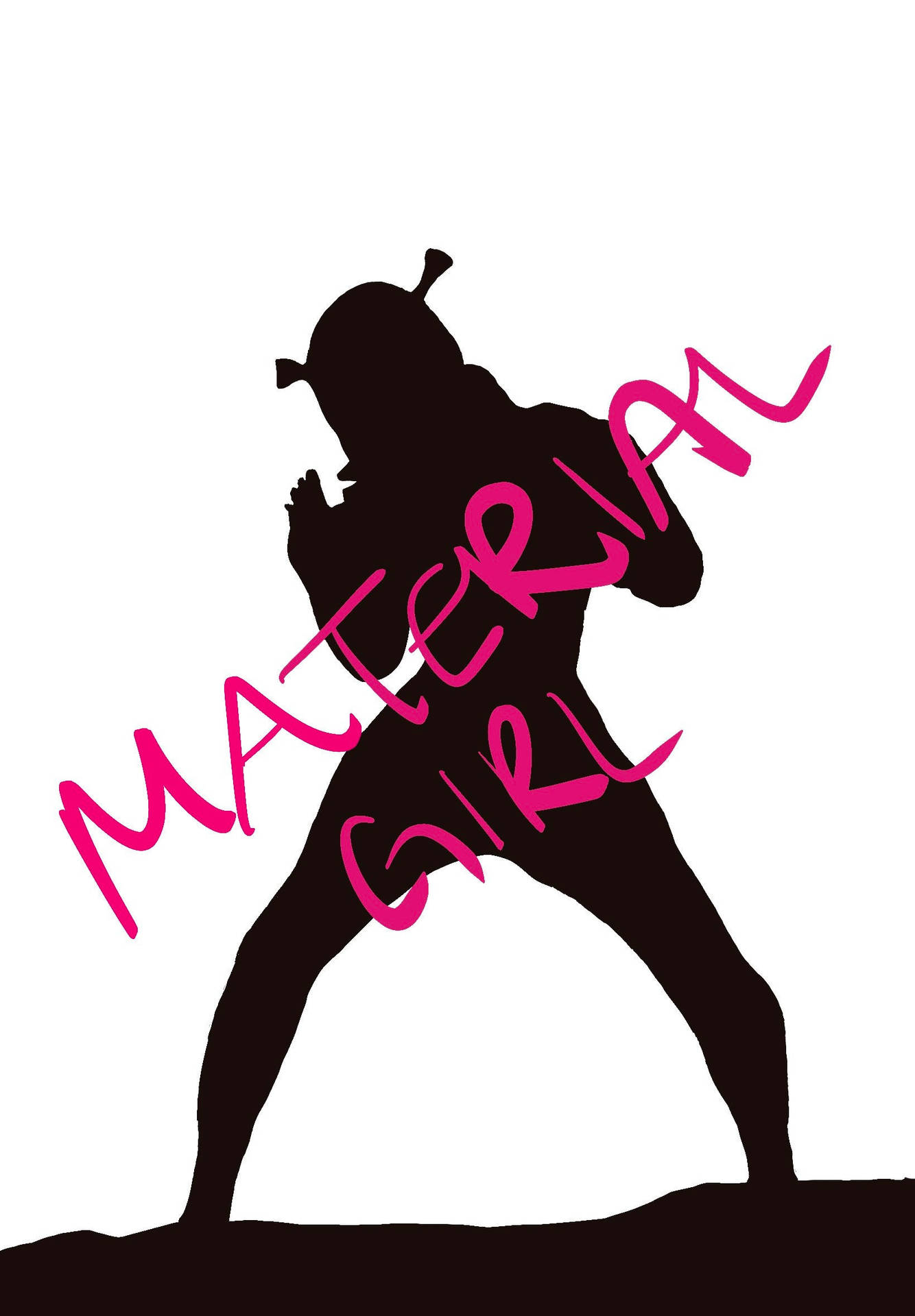 Material Girl - A Silhouette Of A Girl In A Pink Shirt Background