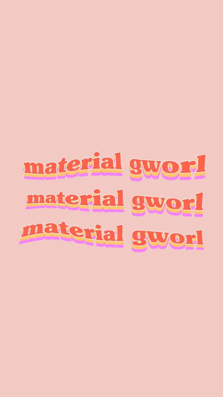 Material Gloom - A Pink Background With The Words Material Gloom Background