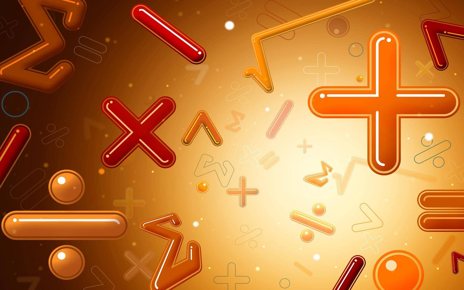 Math Symbols In Orange Background