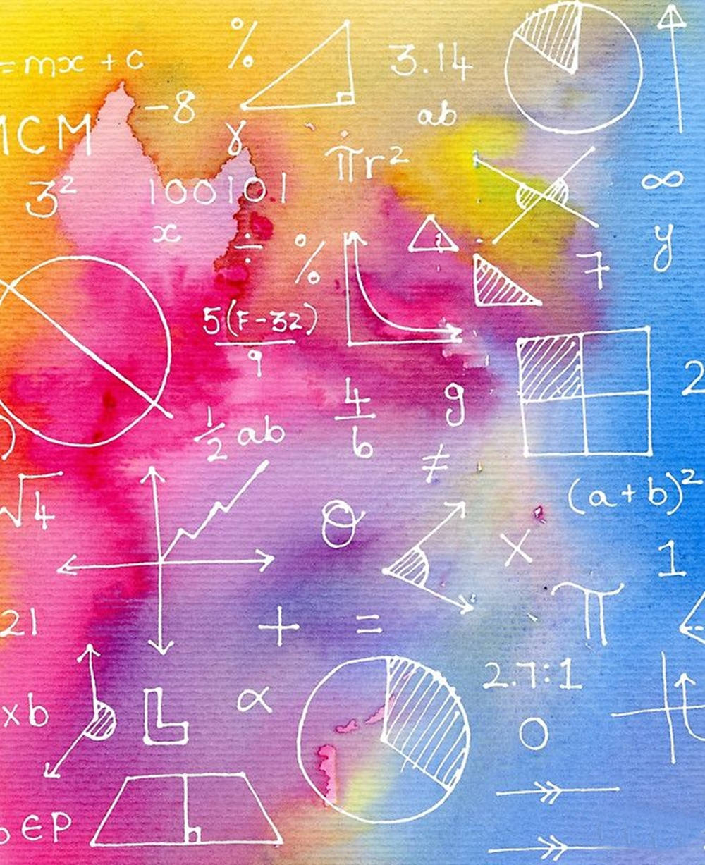 Mathematics Colorful Equations Art