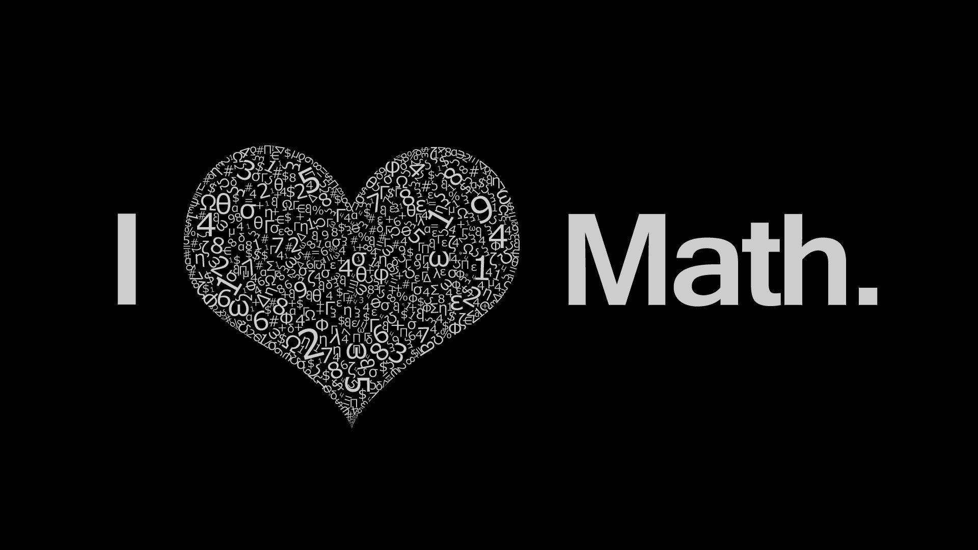 Mathematics I Love Math Typography Background