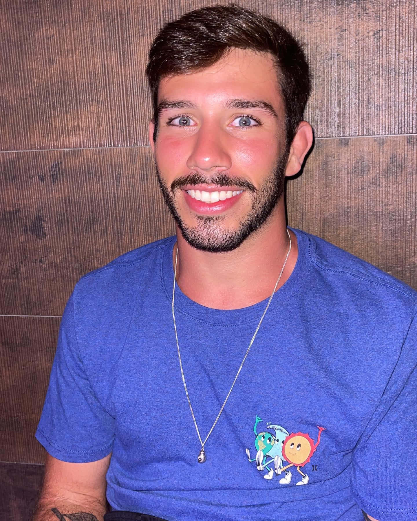 Matheus Nicolau In Blue Shirt