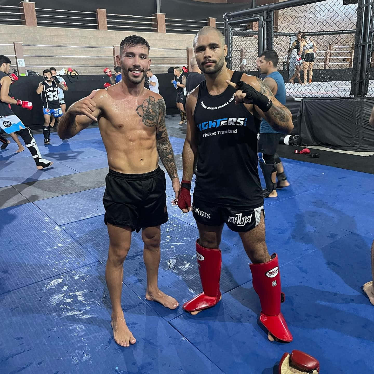 Matheus Nicolau Showing Muscles At Training