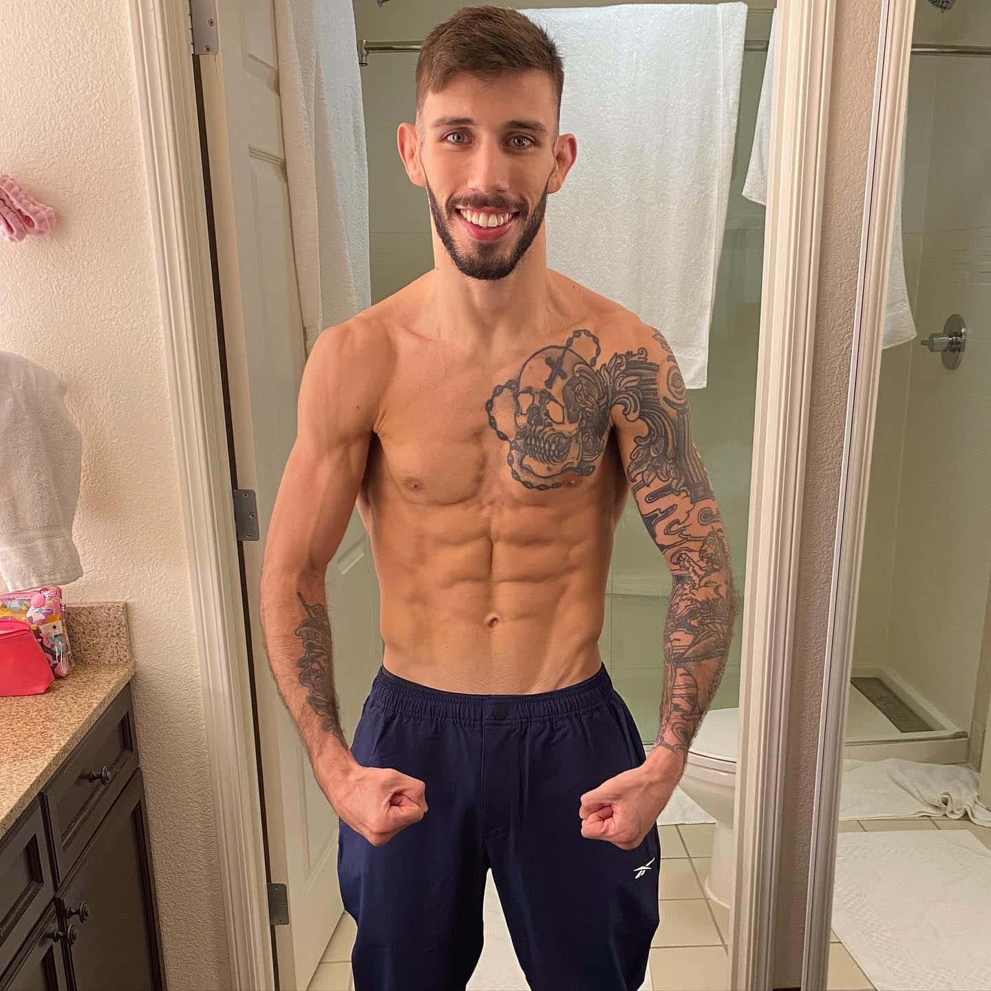 Matheus Nicolau Showing Off Muscles