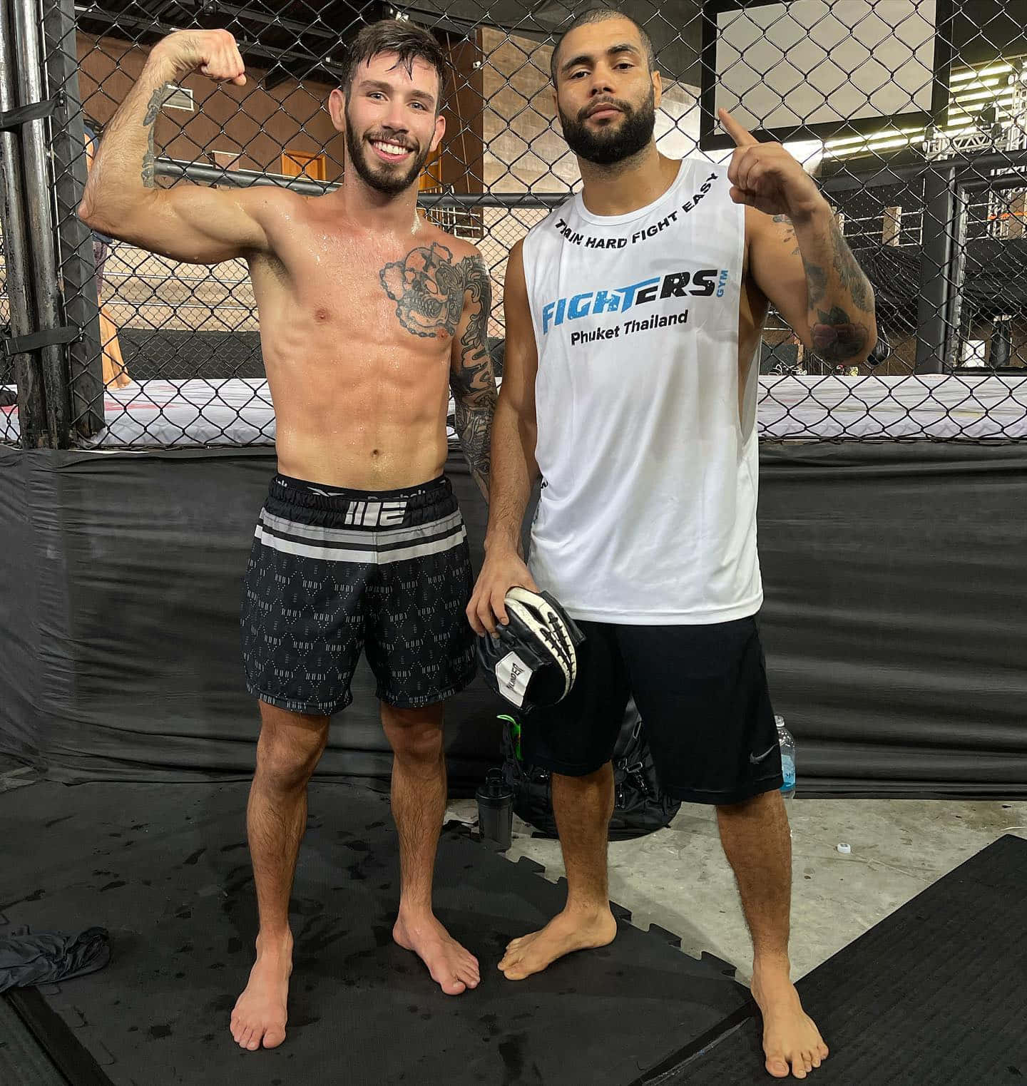 Matheus Nicolau With Friend Outside Octagon