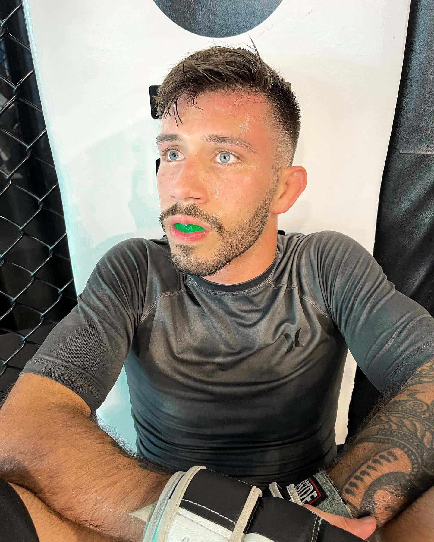 Matheus Nicolau With Mouthguard