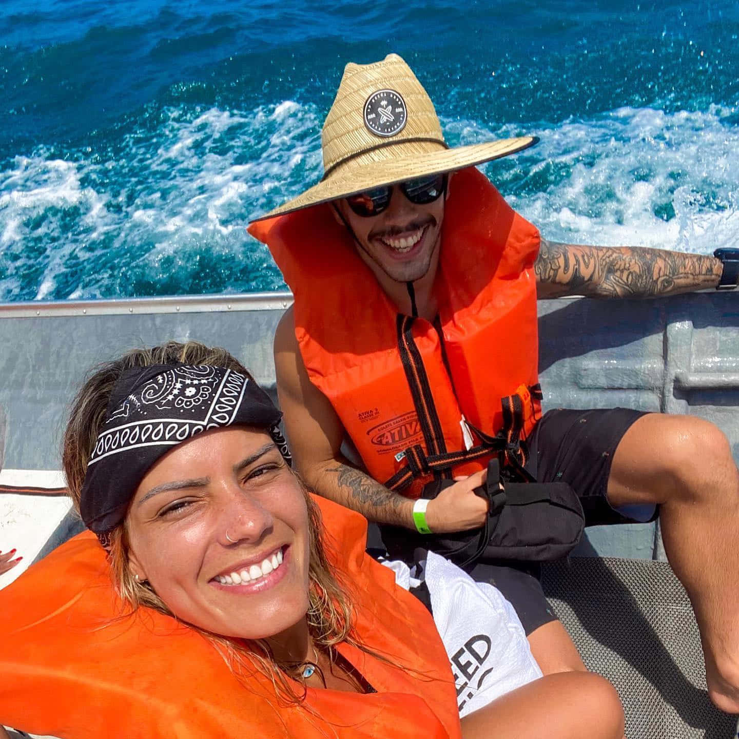 Matheus Nicolau With Wife On Boat