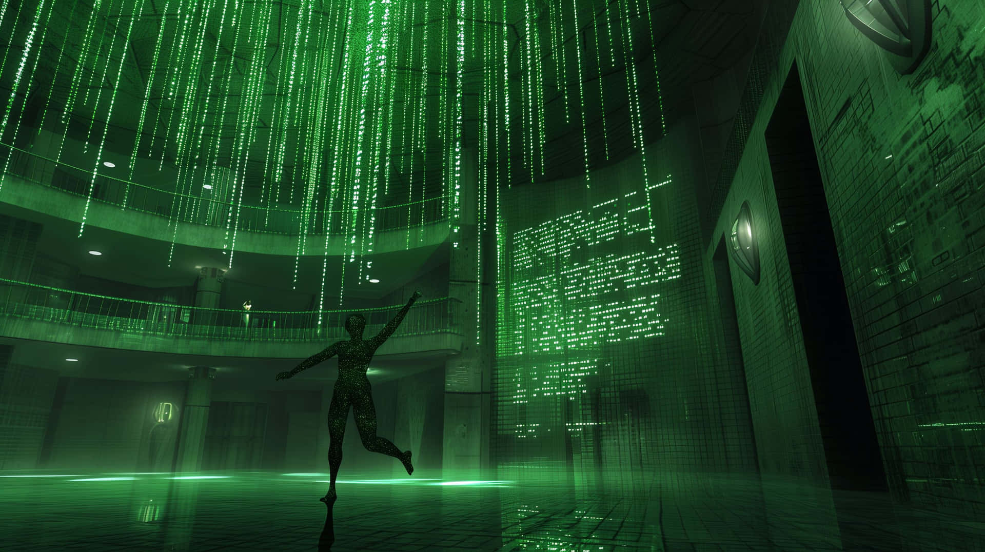 Matrix Inspired Virtual Reality Scene Background